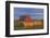 Canada, Alberta, Grande Prairie. Red Barn and Hay Bales at Sunset-Jaynes Gallery-Framed Photographic Print