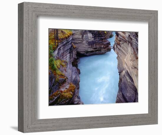 Canada, Alberta, Jasper National Park, Athabasca River Has Cut a Deep Limestone Gorge-John Barger-Framed Photographic Print