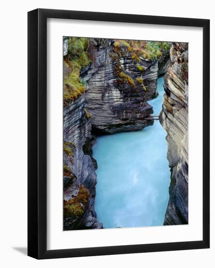 Canada, Alberta, Jasper National Park, Athabasca River Has Cut a Deep Limestone Gorge-John Barger-Framed Photographic Print