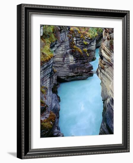 Canada, Alberta, Jasper National Park, Athabasca River Has Cut a Deep Limestone Gorge-John Barger-Framed Photographic Print