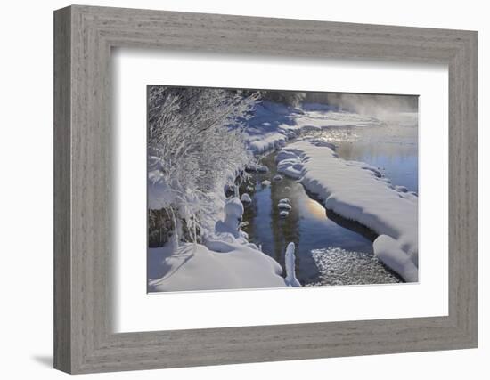 Canada, Alberta, Jasper National Park. Athabasca River in winter.-Jaynes Gallery-Framed Photographic Print