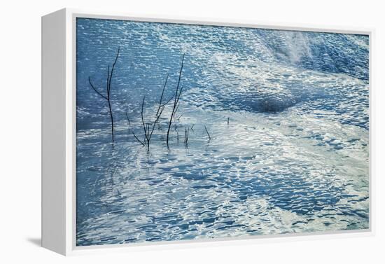 Canada, Alberta, Jasper National Park. Ice at Tangle Falls-Ann Collins-Framed Premier Image Canvas