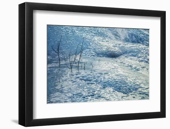 Canada, Alberta, Jasper National Park. Ice at Tangle Falls-Ann Collins-Framed Photographic Print