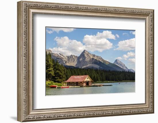 Canada, Alberta, Jasper National Park, Maligne Lake and Boat House-Jamie & Judy Wild-Framed Photographic Print