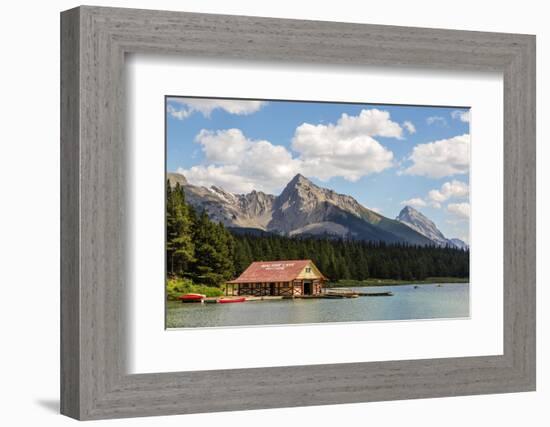 Canada, Alberta, Jasper National Park, Maligne Lake and Boat House-Jamie & Judy Wild-Framed Photographic Print