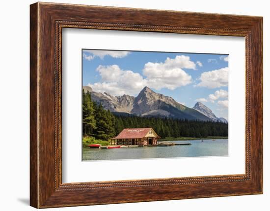 Canada, Alberta, Jasper National Park, Maligne Lake and Boat House-Jamie & Judy Wild-Framed Photographic Print