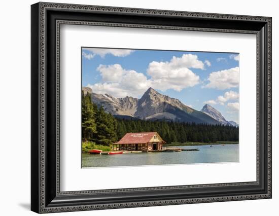 Canada, Alberta, Jasper National Park, Maligne Lake and Boat House-Jamie & Judy Wild-Framed Photographic Print