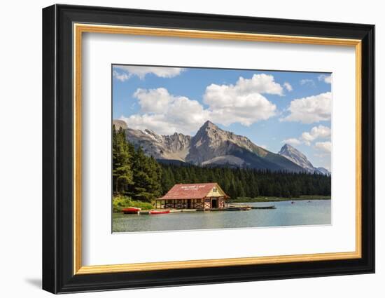 Canada, Alberta, Jasper National Park, Maligne Lake and Boat House-Jamie & Judy Wild-Framed Photographic Print