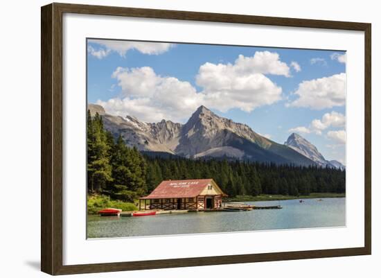 Canada, Alberta, Jasper National Park, Maligne Lake and Boat House-Jamie & Judy Wild-Framed Photographic Print