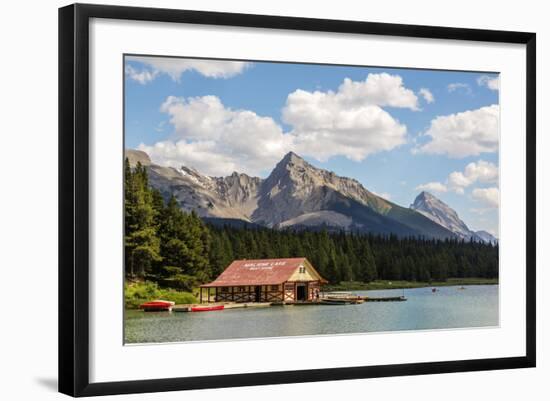 Canada, Alberta, Jasper National Park, Maligne Lake and Boat House-Jamie & Judy Wild-Framed Photographic Print