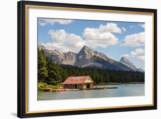 Canada, Alberta, Jasper National Park, Maligne Lake and Boat House-Jamie & Judy Wild-Framed Photographic Print