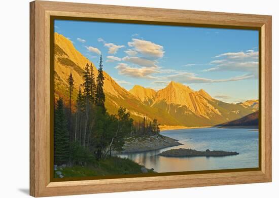 Canada, Alberta, Jasper National Park. Medicine Lake and Canadian Rocky Mountains.-Jaynes Gallery-Framed Premier Image Canvas