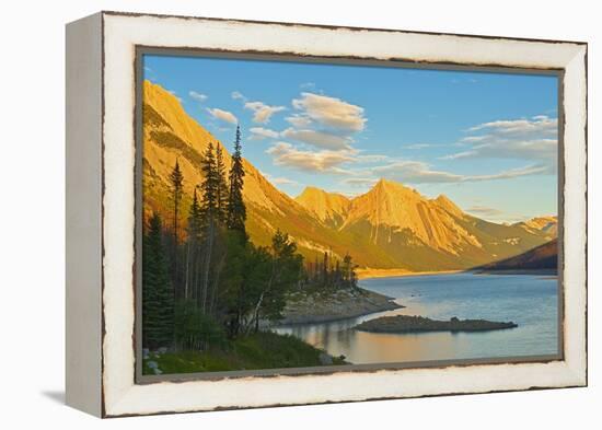 Canada, Alberta, Jasper National Park. Medicine Lake and Canadian Rocky Mountains.-Jaynes Gallery-Framed Premier Image Canvas