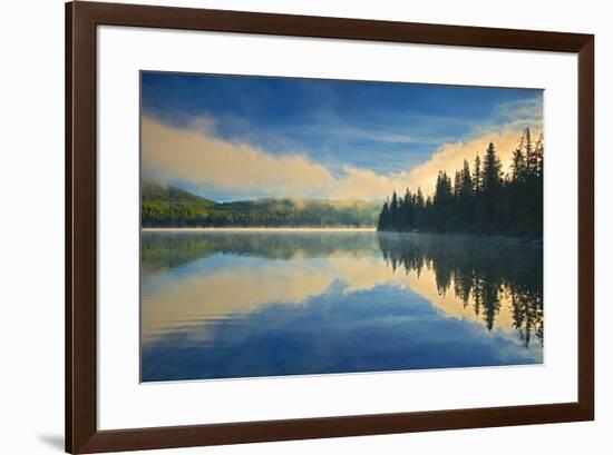 Canada, Alberta, Jasper National Park. Pyramid Lake at sunrise.-Jaynes Gallery-Framed Photographic Print