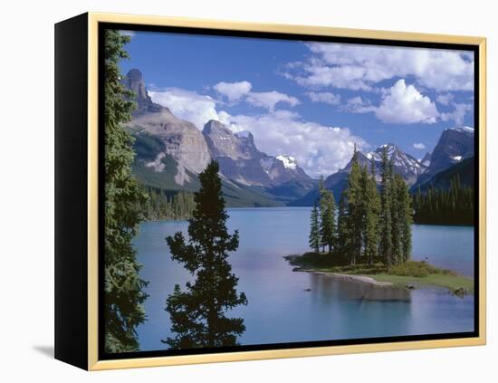 Canada, Alberta, Jasper National Park, Spirit Island and Maligne Lake-John Barger-Framed Premier Image Canvas