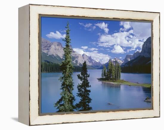 Canada, Alberta, Jasper National Park, Spirit Island and Maligne Lake-John Barger-Framed Premier Image Canvas