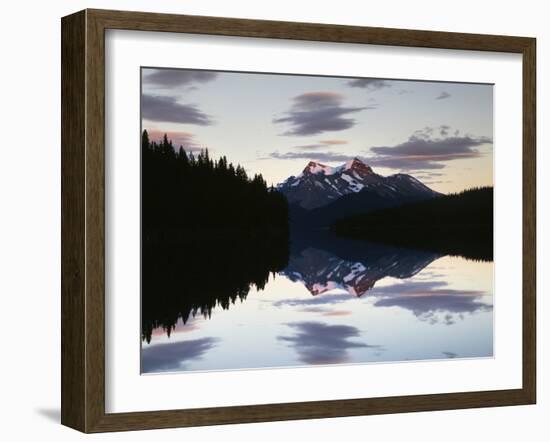 Canada, Alberta, Jasper NP, Mountains Reflecting in Maligne Lake-Christopher Talbot Frank-Framed Photographic Print