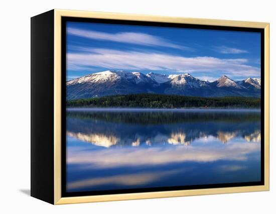 Canada, Alberta, Pyramid Lake in Jasper National Park-Mike Grandmaison-Framed Premier Image Canvas