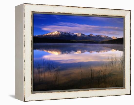 Canada, Alberta, Pyramid Lake in Jasper National Park-Mike Grandmaison-Framed Premier Image Canvas