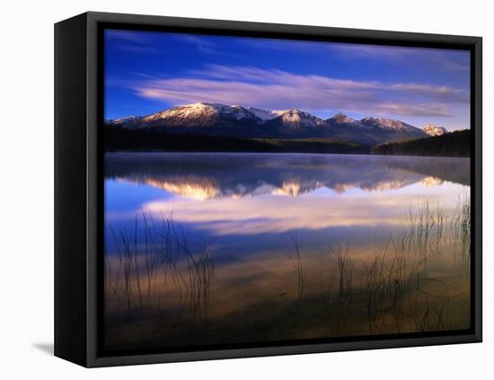 Canada, Alberta, Pyramid Lake in Jasper National Park-Mike Grandmaison-Framed Premier Image Canvas