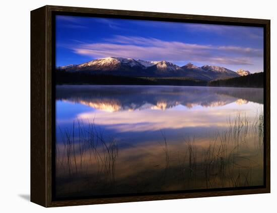 Canada, Alberta, Pyramid Lake in Jasper National Park-Mike Grandmaison-Framed Premier Image Canvas