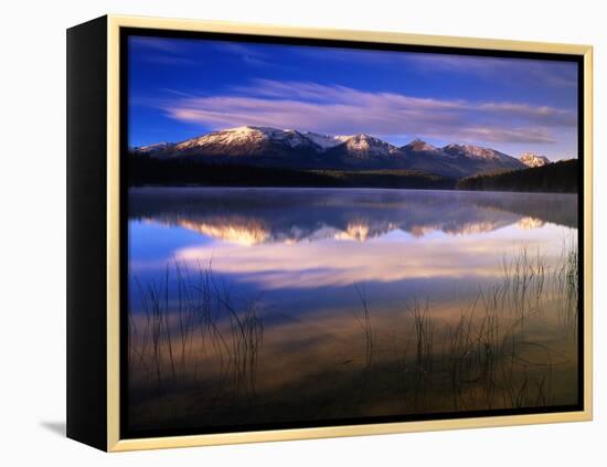 Canada, Alberta, Pyramid Lake in Jasper National Park-Mike Grandmaison-Framed Premier Image Canvas