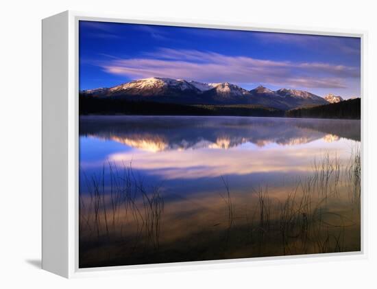 Canada, Alberta, Pyramid Lake in Jasper National Park-Mike Grandmaison-Framed Premier Image Canvas