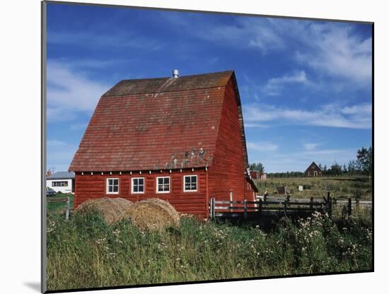 Canada, Alberta, Red Barn-Mike Grandmaison-Mounted Photographic Print