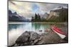 Canada, Alberta. Sea Kayak at Spirit Island, Maligne Lake, Jasper-Gary Luhm-Mounted Photographic Print