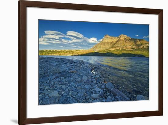 Canada, Alberta, Waterton Lakes National Park. Sunrise on Vimy Ridge and Lower Waterton Lake.-Jaynes Gallery-Framed Photographic Print