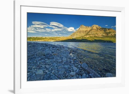 Canada, Alberta, Waterton Lakes National Park. Sunrise on Vimy Ridge and Lower Waterton Lake.-Jaynes Gallery-Framed Photographic Print