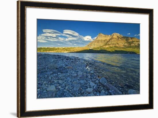 Canada, Alberta, Waterton Lakes National Park. Sunrise on Vimy Ridge and Lower Waterton Lake.-Jaynes Gallery-Framed Photographic Print