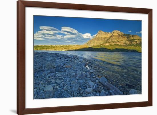 Canada, Alberta, Waterton Lakes National Park. Sunrise on Vimy Ridge and Lower Waterton Lake.-Jaynes Gallery-Framed Photographic Print