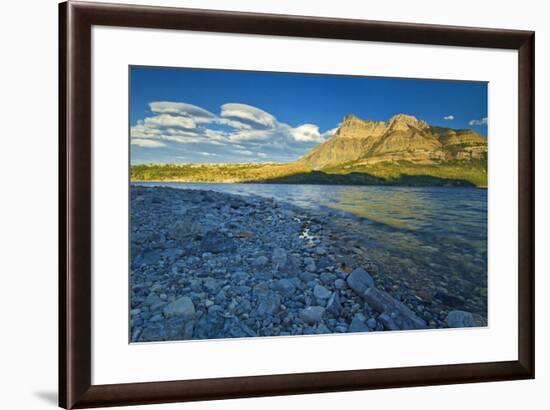 Canada, Alberta, Waterton Lakes National Park. Sunrise on Vimy Ridge and Lower Waterton Lake.-Jaynes Gallery-Framed Photographic Print