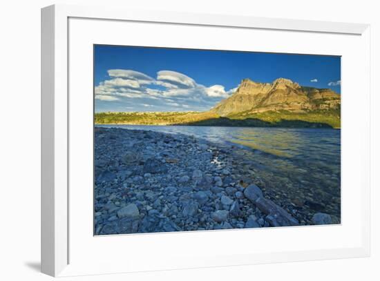 Canada, Alberta, Waterton Lakes National Park. Sunrise on Vimy Ridge and Lower Waterton Lake.-Jaynes Gallery-Framed Photographic Print