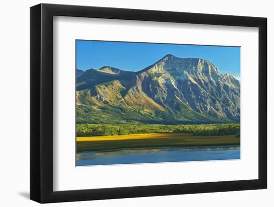 Canada, Alberta, Waterton Lakes National Park. Vimy Ridge and Lower Waterton Lake.-Jaynes Gallery-Framed Photographic Print