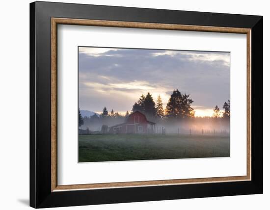 Canada, B.C., Vancouver Island. Barn on a Farm in the Cowichan Valley-Kevin Oke-Framed Photographic Print