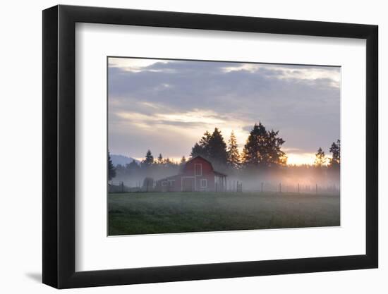 Canada, B.C., Vancouver Island. Barn on a Farm in the Cowichan Valley-Kevin Oke-Framed Photographic Print