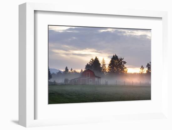 Canada, B.C., Vancouver Island. Barn on a Farm in the Cowichan Valley-Kevin Oke-Framed Photographic Print