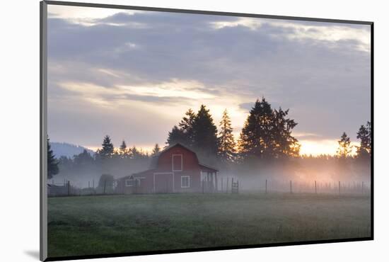 Canada, B.C., Vancouver Island. Barn on a Farm in the Cowichan Valley-Kevin Oke-Mounted Photographic Print