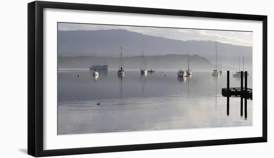 Canada, B.C, Vancouver Island. Boats at Anchor on Cowichan Bay-Kevin Oke-Framed Photographic Print