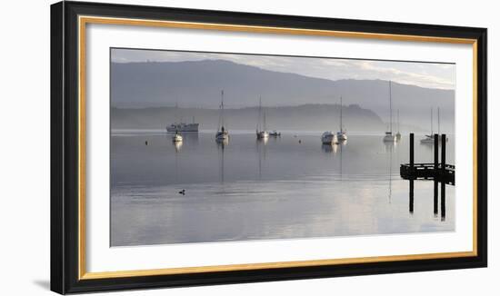 Canada, B.C, Vancouver Island. Boats at Anchor on Cowichan Bay-Kevin Oke-Framed Photographic Print