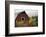 Canada, B.C., Vancouver Island, Cowichan Valley. Sunflowers by a Barn-Kevin Oke-Framed Photographic Print