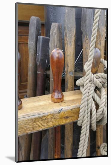 Canada, B.C, Victoria. Wooden Pegs and Rigging on the Hms Bounty-Kevin Oke-Mounted Photographic Print