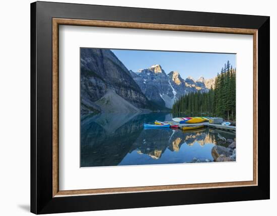 Canada, Banff NP, Valley of the Ten Peaks, Moraine Lake, Canoe Dock-Jamie & Judy Wild-Framed Photographic Print