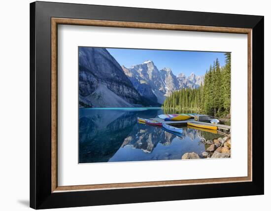 Canada, Banff NP, Valley of the Ten Peaks, Moraine Lake, Canoe Dock-Jamie & Judy Wild-Framed Photographic Print