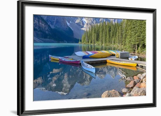 Canada, Banff NP, Valley of the Ten Peaks, Moraine Lake, Canoe Dock-Jamie & Judy Wild-Framed Photographic Print