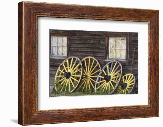 Canada, British Columbia, Barkerville. Wagon wheels.-Jaynes Gallery-Framed Photographic Print