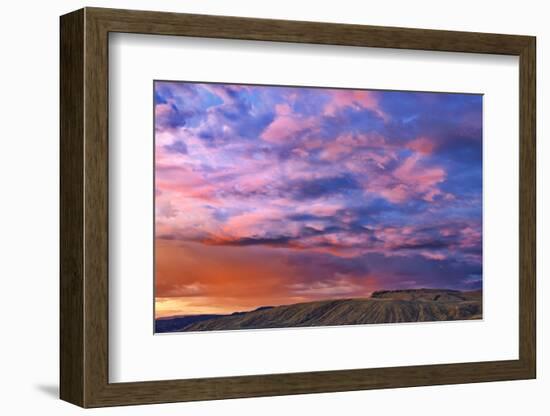 Canada, British Columbia, Cache Creek. Stormy clouds over prairie at sunrise.-Jaynes Gallery-Framed Photographic Print