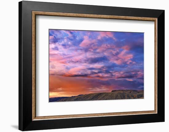 Canada, British Columbia, Cache Creek. Stormy clouds over prairie at sunrise.-Jaynes Gallery-Framed Photographic Print